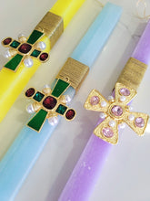 Load image into Gallery viewer, &quot;Be Jeweled&quot; Cross Easter Candles
