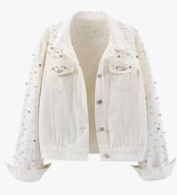Load image into Gallery viewer, "Engagement Ring" Bride to be Denim Jacket