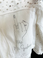 Load image into Gallery viewer, "Engagement Ring" Bride to be Denim Jacket