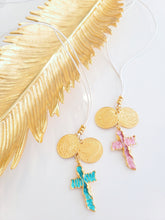 Load image into Gallery viewer, "Loli Pop" 24K Gold Plated Cross Leather Necklaces