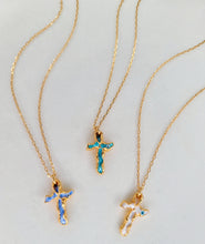 Load image into Gallery viewer, "Zephyrus" 24k Gold Cross Necklace ©