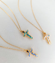 Load image into Gallery viewer, "Zephyrus" 24k Gold Cross Necklace ©