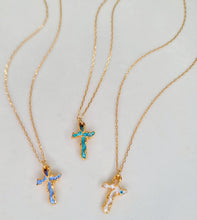 Load image into Gallery viewer, "Zephyrus" 24k Gold Cross Necklace ©