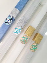 Load image into Gallery viewer, " Greek Egg" Evil Eye Easter Candle
