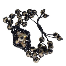Load image into Gallery viewer, Midnight Agate Evil Eye Beaded Bracelet
