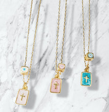 Load image into Gallery viewer, "Stasia" Shimmer Cross/ Evil Eye Necklaces
