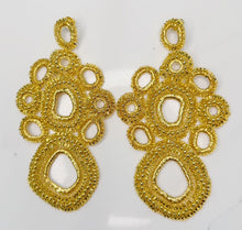 Load image into Gallery viewer, "Elle" Gold Handmade Crochet Earrings
