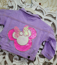 Load image into Gallery viewer, &quot;Mini Mouse Hot Pink&quot; Evil Eye Denim Jacket
