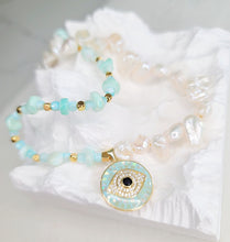 Load image into Gallery viewer, &quot;Anais&quot; Baby Blue Water Fresh Pearl Necklace
