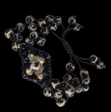 Load image into Gallery viewer, Midnight Agate Evil Eye Beaded Bracelet
