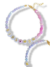 Load image into Gallery viewer, "Girly Girl" Evil Eye Girl Mom &amp; Mini me Crystal Beaded Bracelet

