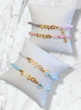 Load image into Gallery viewer, "Mom in Greek Letters" Crystal Beaded Bracelet
