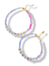 Load image into Gallery viewer, "Girly Girl" Evil Eye Girl Mom &amp; Mini me Crystal Beaded Bracelet
