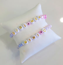 Load image into Gallery viewer, "Girly Girl" Evil Eye Girl Mom &amp; Mini me Crystal Beaded Bracelet
