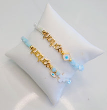 Load image into Gallery viewer, "Mom in Greek Letters" Crystal Beaded Bracelet
