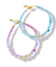 Load image into Gallery viewer, "MOM" Evil Eye  Crystal Beaded Bracelet
