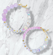 Load image into Gallery viewer, "Girl Mom" &amp; Mini me Glass&amp; Crystal Bead Bracelet
