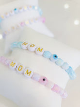 Load image into Gallery viewer, "MOM" Evil Eye  Crystal Beaded Bracelet
