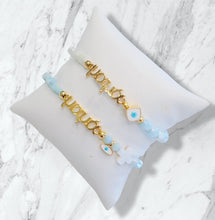 Load image into Gallery viewer, "Mom in Greek Letters" Crystal Beaded Bracelet
