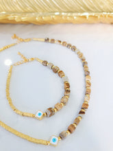 Load image into Gallery viewer, &quot;Svanna&quot; Evil Eye Precious Stone Necklace&amp; Bracelet
